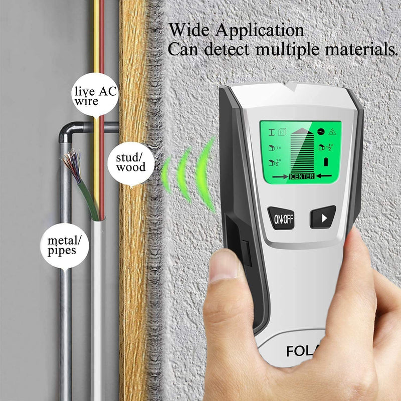 Stud Finder Sensor Wall Scanner - 4 in 1 Electronic Stud Sensor Beam Finders Wall Detector Center Finding with LCD Display for Wood AC Wire Metal Studs Joist Detection Silver - NewNest Australia