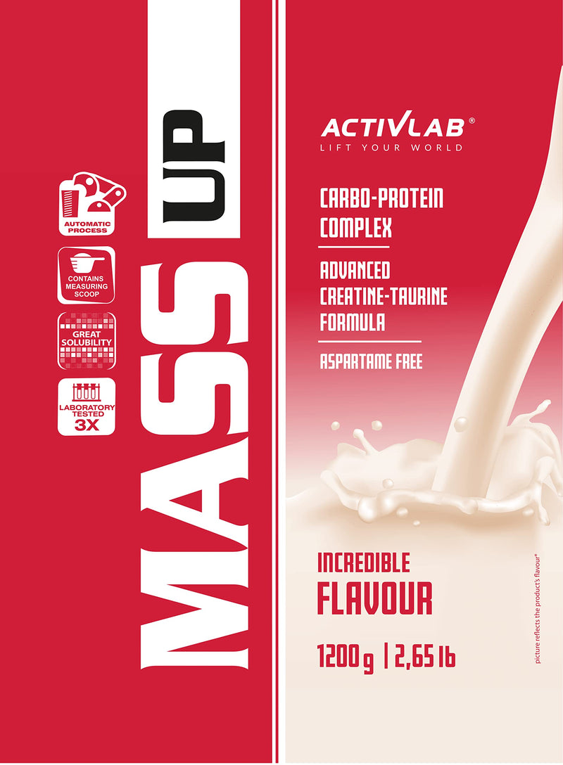 Activlactivlab Mass Up 1200 G Gainer Of Highest Quality Whey Protein Concentrate, Optimal Composition Of Complex And Simple Carbohydrate, Contains Creatine With Taurine 10 G Protein Per Serving Caramel - NewNest Australia