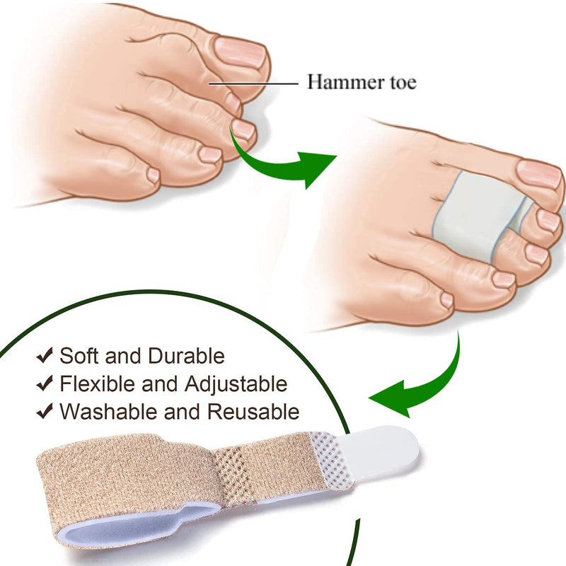 6Pcs Hammer Toe Straightener, Hammer Toe Splints, Toe Cushioned Bandages for Correcting Hammer Toes, Crooked Toes & Overlapping Toes，Protecting Curved Toes and Hammertoes, Overlapping Toe Protector - NewNest Australia