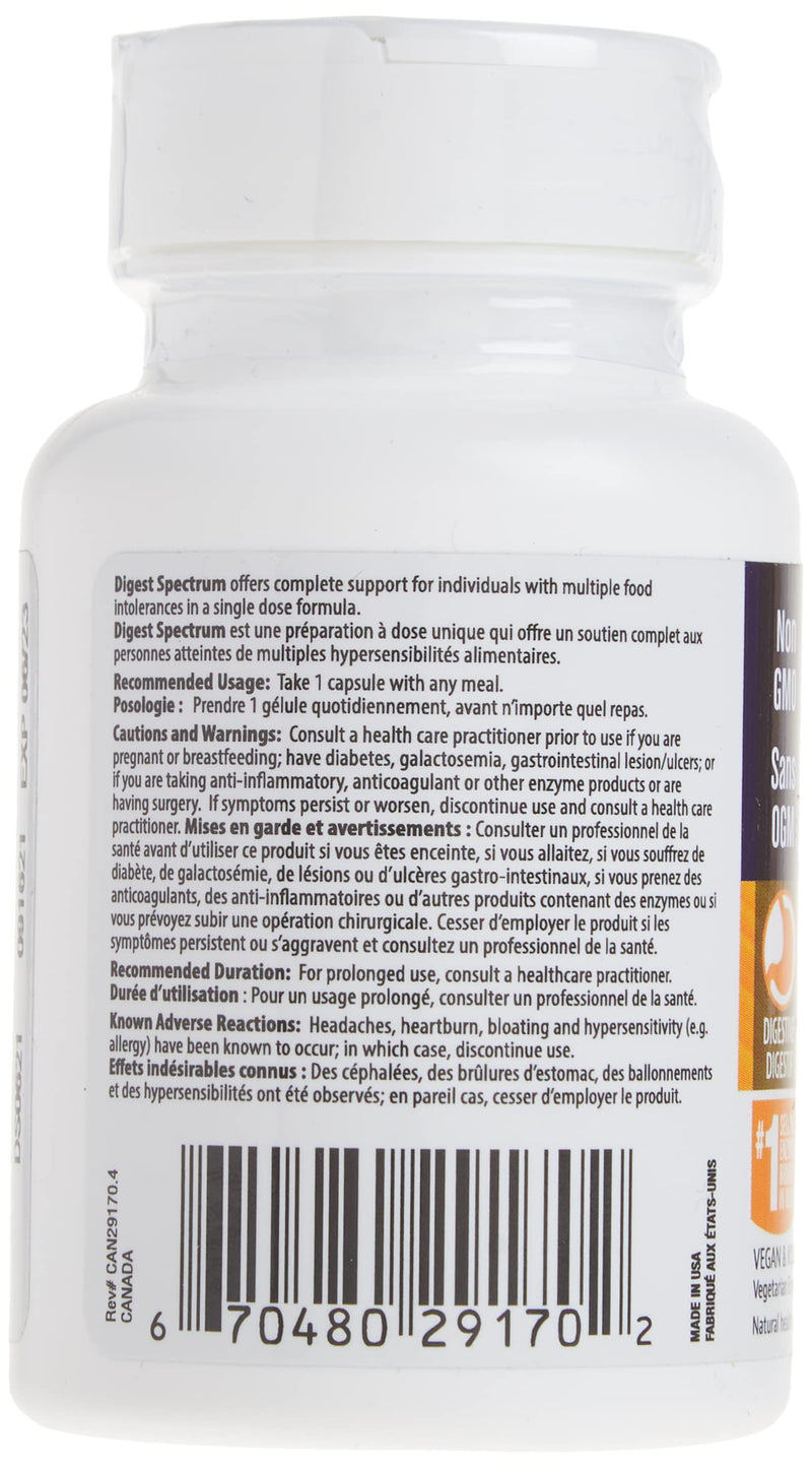 Enzymedica, Digest Spectrum, Food Intolerance Support, 30 Capsules 30 Count (Pack of 1) Standard Packaging - NewNest Australia
