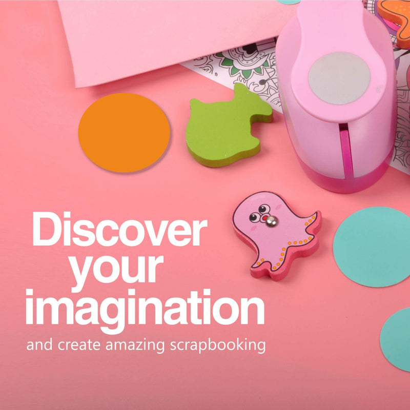 BearBoss 2 Inch Circle Punch, Hole Punch Shapes, Paper Punch Set for Scrapbooking Festival Paper Greeting Card DIY Albums Photos (Pink) - NewNest Australia