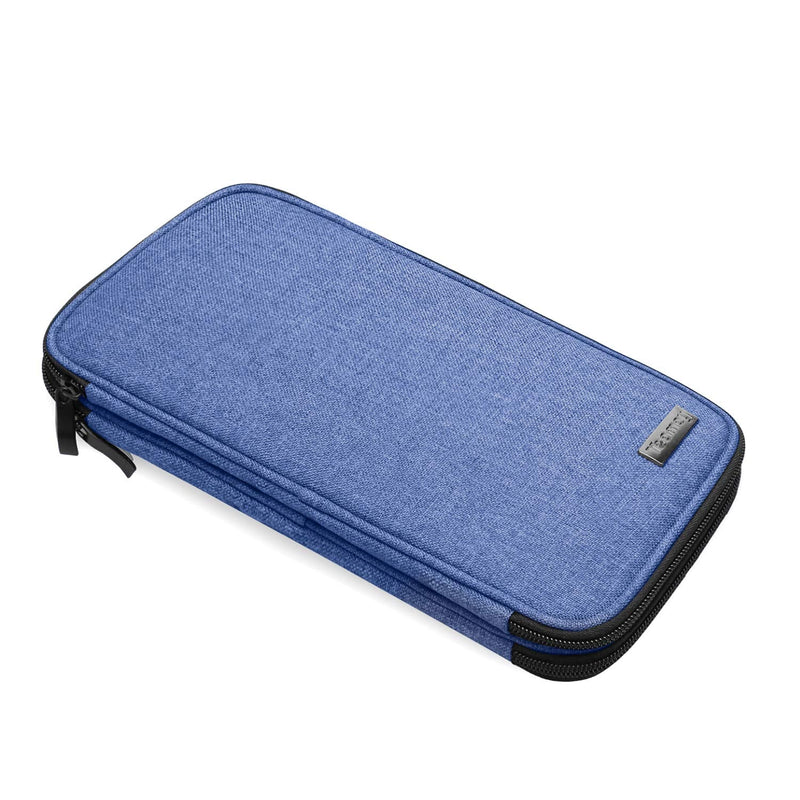 Teamoy Knitting Needles Case(up to 10-Inch), Travel Organizer Storage Bag for Circular and Straight Knitting Needles, Crochet Hooks and Knitting Accessories, Dark Blue-NO Accessories Included Medium - NewNest Australia