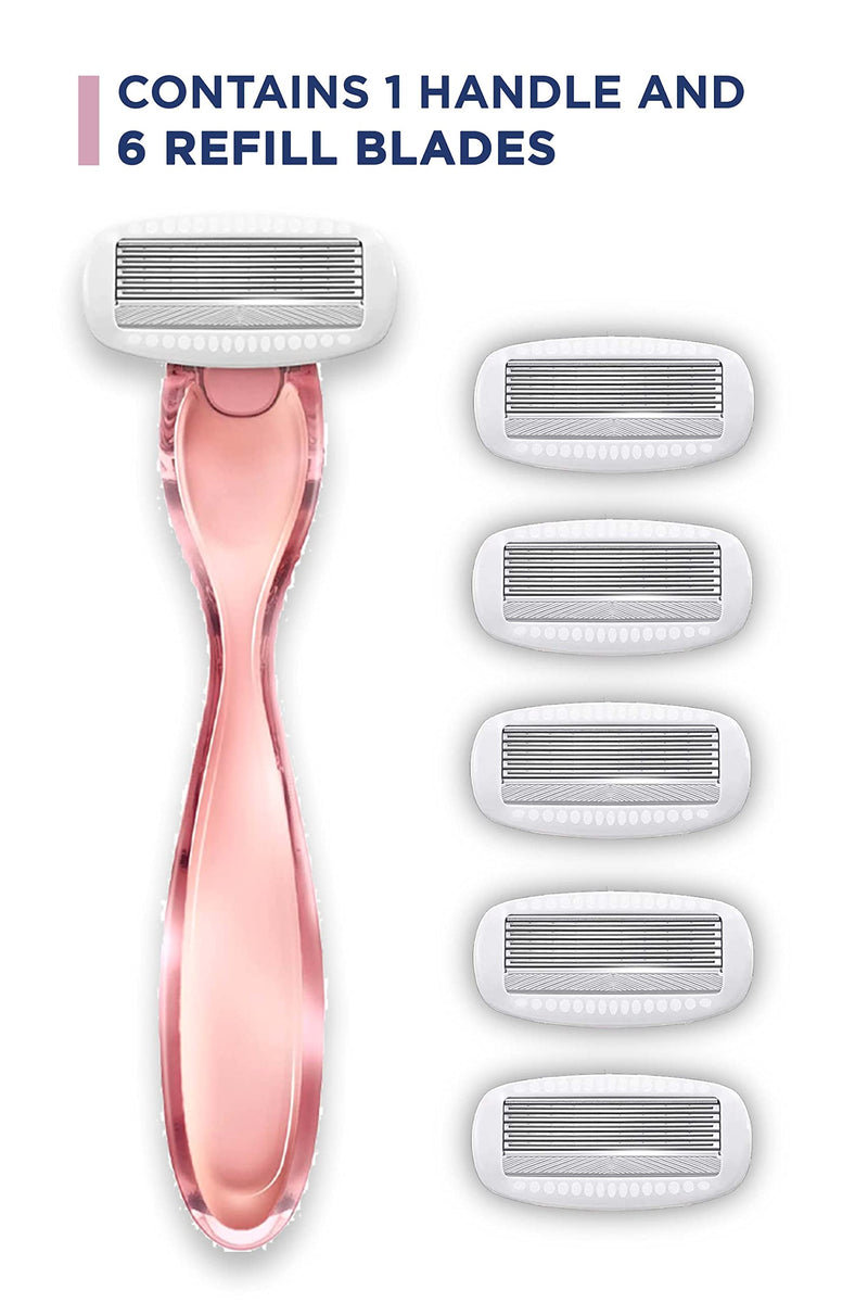 WILKINSON SWORD - Intuition Complete For Women | Smooth Shave | Razor Handle + 6 Blade Refill, Pink, 1 piece (pack of 1) Pink 1 piece (pack of 1) - NewNest Australia