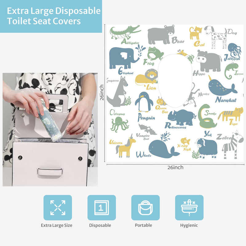 Toilet Seat Covers Disposable, 20 Pcs Extra Large Waterproof Toilet Cover for Toddlers Adults, Portable Individually Wrapped Travel Essentials for Kids Potty Training, Public Restrooms, Road Trip - NewNest Australia
