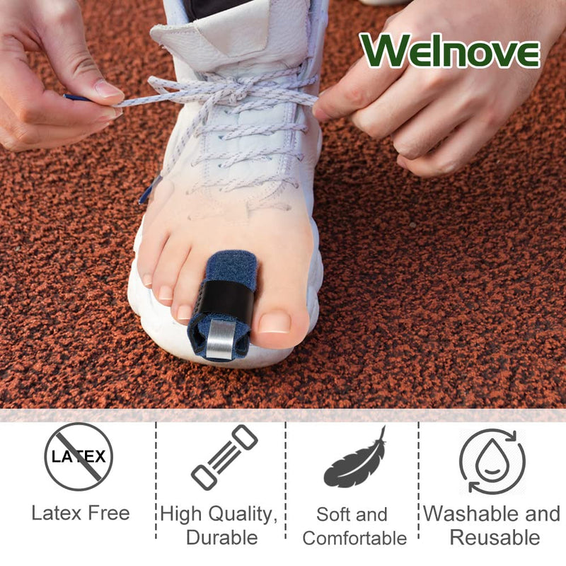 Welnove 1 Pair Toe Splint, Toe Straightener for Hammer Toes, Bent Toes, Claw Toes, Crooked Toes, Toe Wraps for Aligning and Supporting Toes - Blue Blue-Toe - NewNest Australia