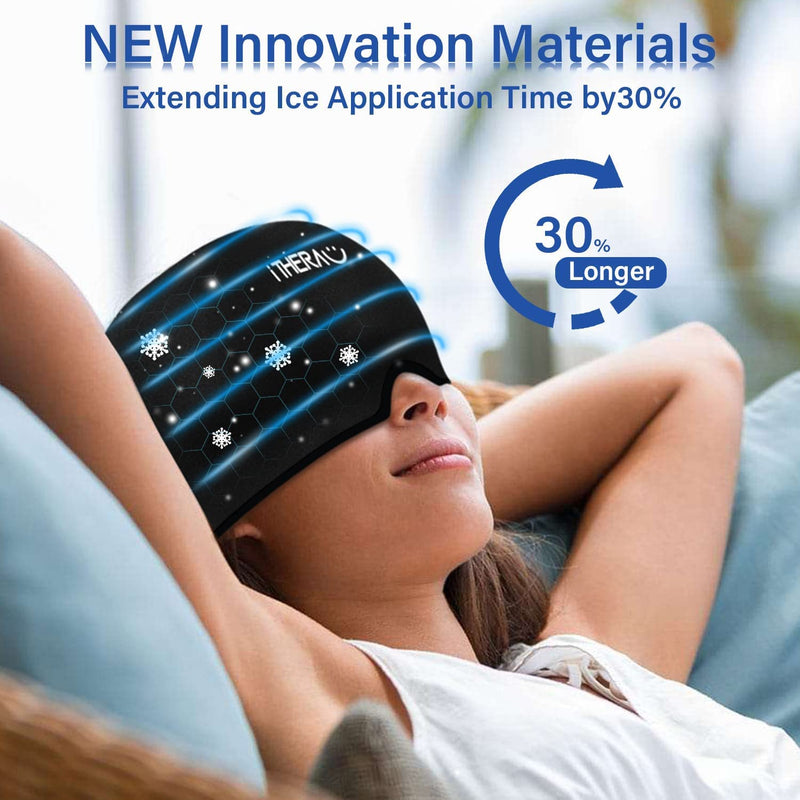 Ithearu Migraine Mask Gel Cooling Hat Migraine Cooling Pad Headache & Migraine Hat Sleeping Mask Women Cold Therapy Cap Migraine Relief Stretchy Migraine Headache Hat 2022 New Migraine Relief Cap - NewNest Australia
