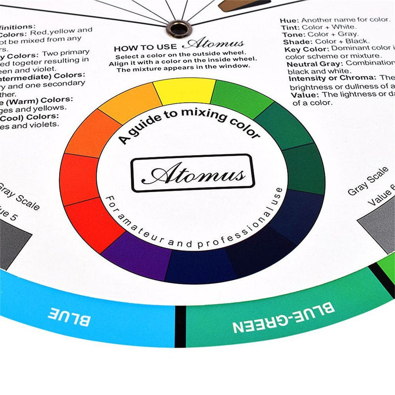 JimKing Creative Color Wheel, Paint Mixing Learning Guide Art Class Teaching Tool for Makeup Blending Board Chart Color Mixed Guide Mix Colours (9.25inch) 1*9.25in - NewNest Australia