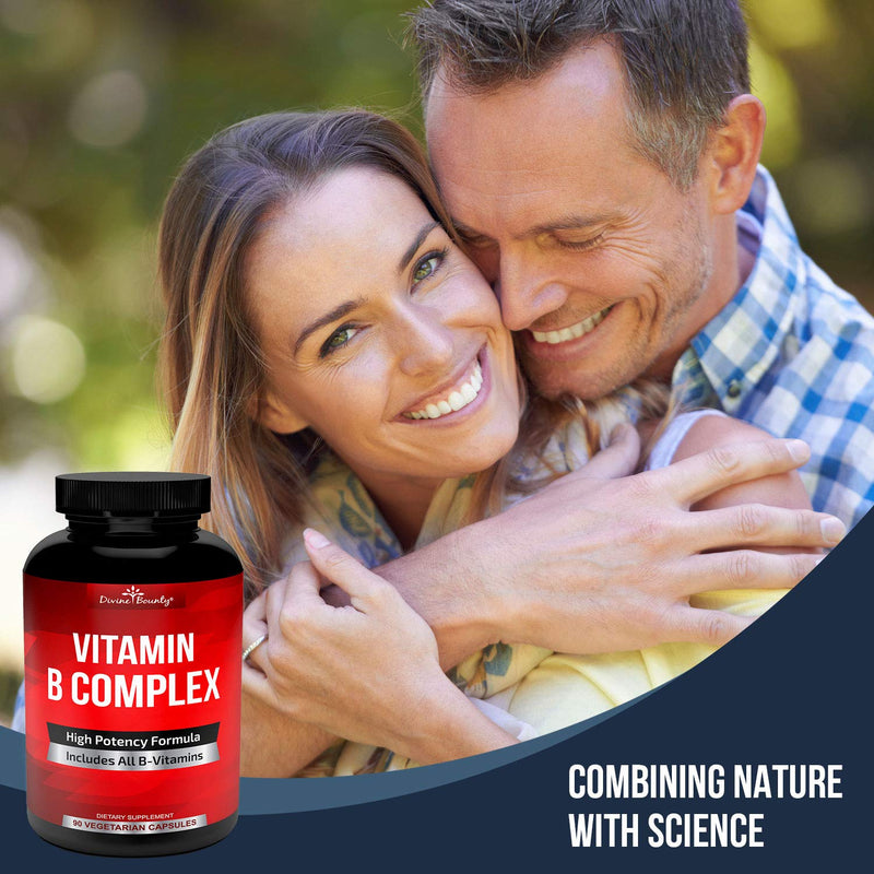 Divine Bounty Super B Complex Vitamins - All B Vitamins Including B12, B1, B2, B3, B5, B6, B7, B9, Folic Acid - Vitamin B Supplement - Support Healthy Energy Metabolism - 90 Vegetarian Capsules 1 - NewNest Australia