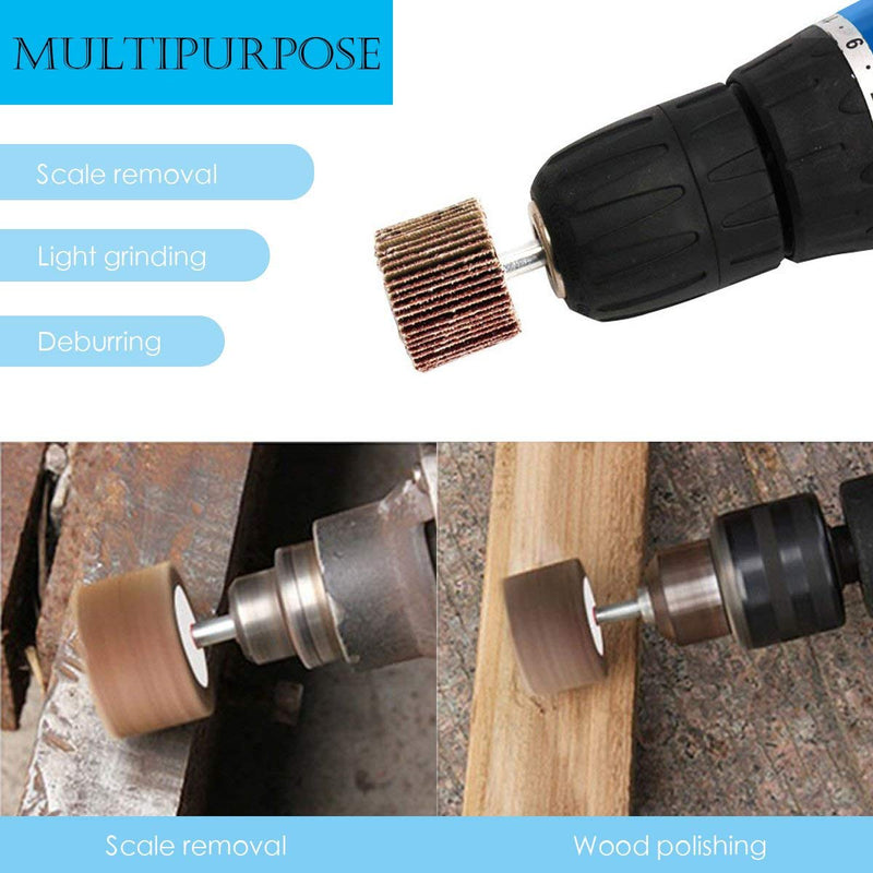 1" x 1" x 1/4" Shank Mounted Flap Wheels, 80 Grit Aluminum Oxide Mounted Abrasive Grinding Tool - 10 Pack - NewNest Australia