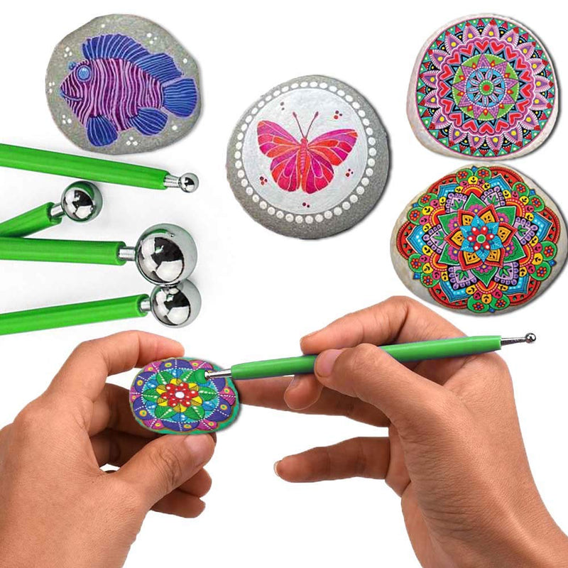 ABenkle 10Pcs Dotting Tools Ball Styluses for Rock Painting, Pottery Clay Modeling Embossing Art Mandala Green - NewNest Australia