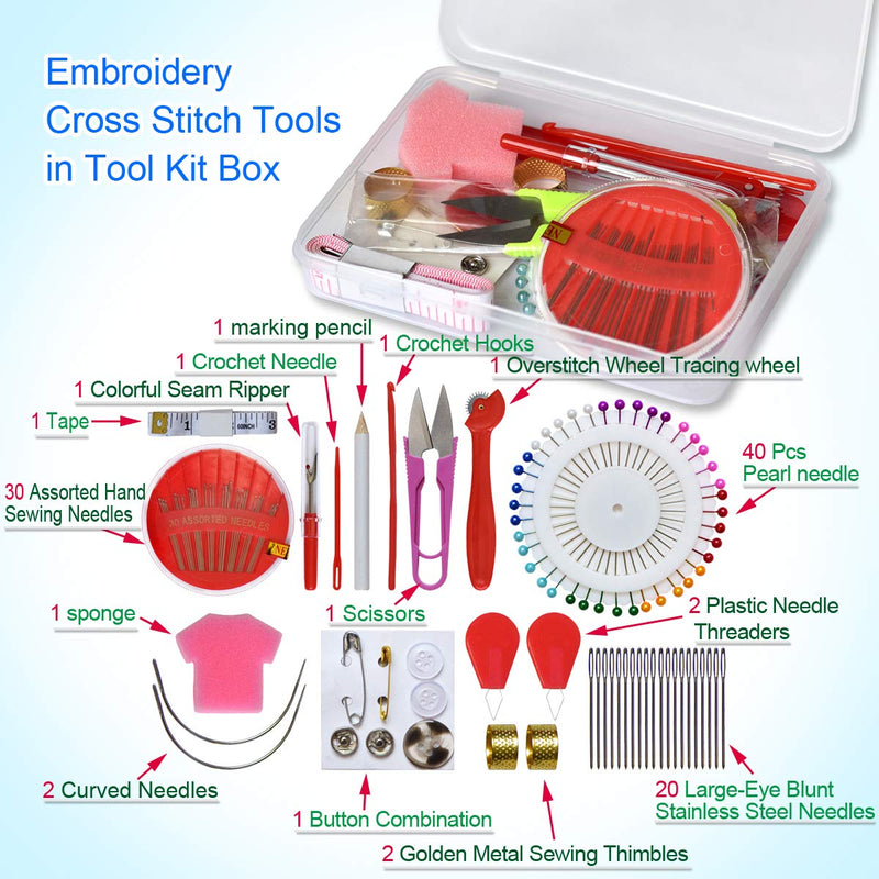 218pcs+ Embroidery Floss Cross Stitch Threads,Bracelet String Kit with Organizer Storage Box-Included 110pcs Friendship Bracelet Craft Floss,100pcs More Cross Stitch Tools Embroidery Kit for beginners - NewNest Australia