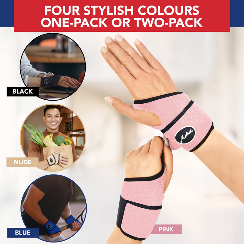 Doctor Developed Premium Wrist Support/Strap/Wrist Brace/Hand Support Doctor Written Handbook— Wrist Injuries, Joint Disease, Sprains & More (Single) Pink - Single - NewNest Australia
