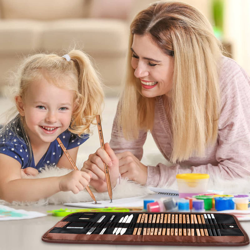 YunQiDeer Drawing Pencils, Sketch Pencils Art Supplies Kit for Kids Adults, Professional Sketching Art Graphite Charcoal Pencils Set - NewNest Australia