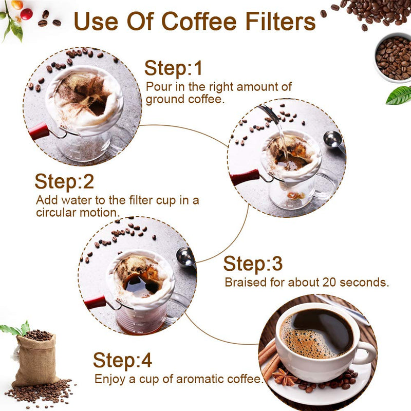 EMAGEREN 2 Pcs Coffee Filter Cloth Tea Filter Handmade Cafe Flannel Cloth Filter Bag Tea Strainer Coffee Sock Bag Reusable Flannel Coffee Dripper with Wooden Handle for Home Office Handmade Cafe Use - NewNest Australia