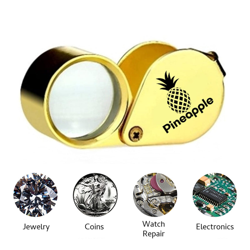 30X Jewelers Loupe Magnifier Foldable Pocket Magnifying Glass Jewelry Eye Loop for Jewelers, Gems, Diamonds, Plants, Coins (Gold) - NewNest Australia