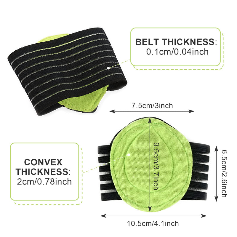 TSHAOUN 4 Pair Arch Support，Compression Cushioned Plantar Fasciitis Support，Relief Plantar Fasciitis Sleeves, Fallen Arches, Heel Spurs,for Men and Women (Black Green) Black Green - NewNest Australia