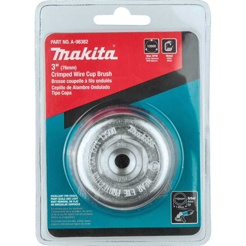 Makita A-98382 3" Crimped Wire Cup Brush, M10 x 1.25 - NewNest Australia