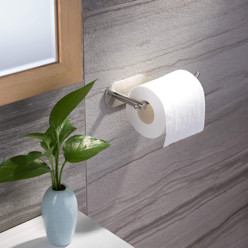 YIGII Adhesive Toilet Paper Holder - MST001 Self Adhesive Toilet Roll Holder for Bathroom Kitchen Stick on Wall Stainless Steel Brushed - NewNest Australia