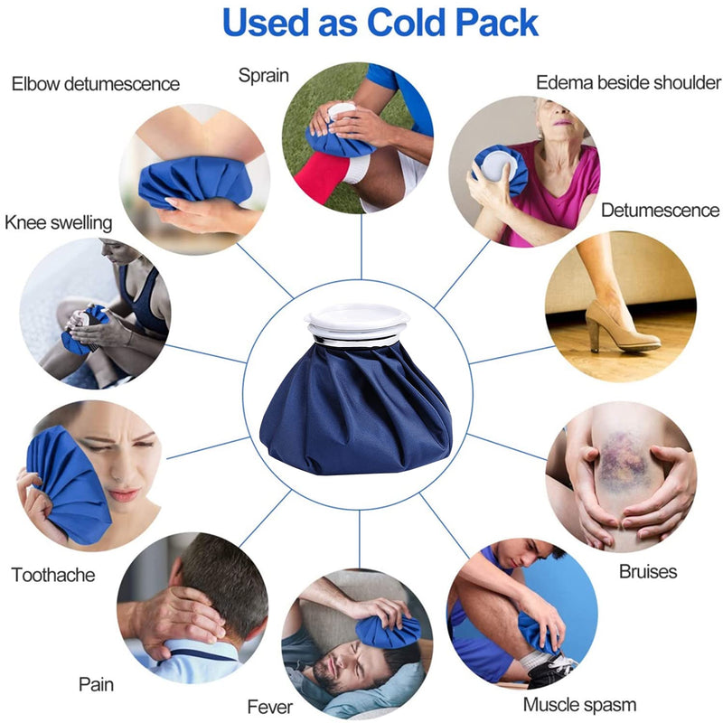 Ice Bag,Reusable Ice Cold Pack First Aid Ice Packs Hot & Cold Ice Bags First Aid Therapy Packs Refillable Flexible Waterproof Pouch for Sports Injury Pain Relief and Reduce Swelling (20cm) 20cm - NewNest Australia