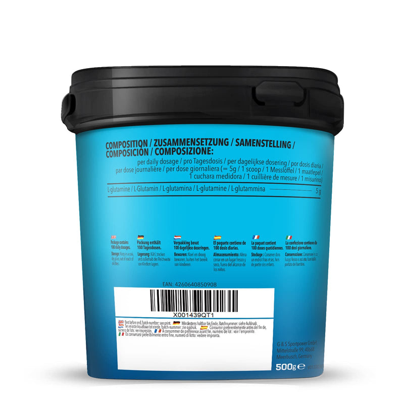Bodylab24 Glutamine Powder 500g, 5g per serving 100% pure, tasteless L-2-aminoglutaric acid powder, glutamine can support the regeneration processes, ideal for strength and endurance athletes - NewNest Australia