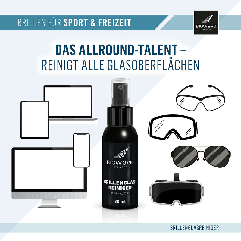 Bigwave Glasses Cleaner For Streak-Free And Gentle Cleaning Of All Glasses Without Alcohol - 60 Ml Premium Glasses Cleaning Spray Also Perfect For Sports Glasses, Iphones Or Laptops. - NewNest Australia