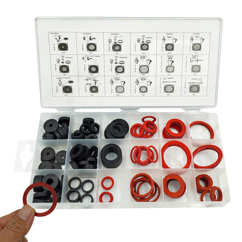 141 PCS Rubber Sealing Washer Kit with 225 PCS Faucet O-Rings Gasket Seal Assortment Set,34 Different Assorted Sizes - NewNest Australia