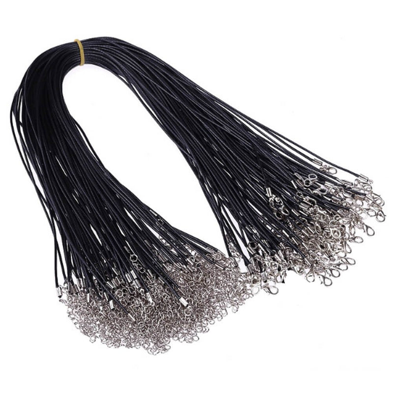 Paxcoo 50Pcs 18" Black Waxed Necklace Cord for Jewelry Making 18 Inches - NewNest Australia