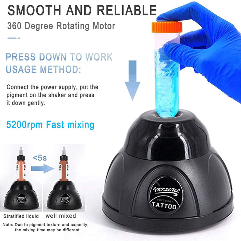 Tattoo Machine Vortex Stirrer,Liquid Vortex Shaker Mixer,5200rpm Mini Fast Mixing Paint,for Tattoo Pigment Ink Nail Polish Eyelash Glue Paints Makeup Pigment 5200rpm - NewNest Australia