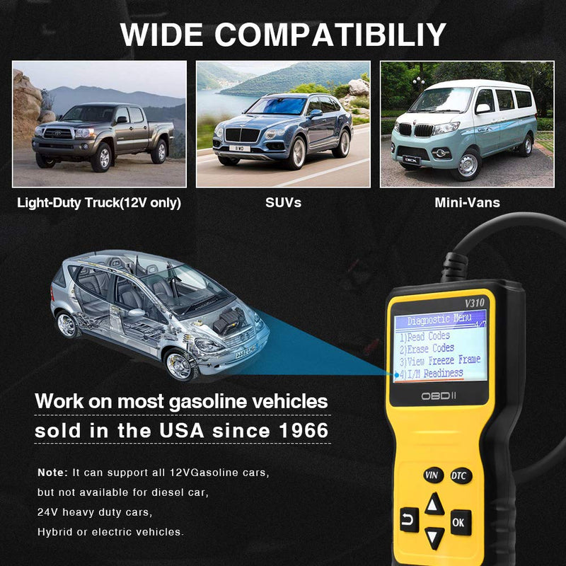 ATDIAG OBD2 Scanner, Car Engine Code Reader Enhanced Universal Car Engine Fault Code Reader, OBD II Scanner CAN Automotive Diagnostic Scan Tool for All OBD II Protocol Cars Trucks Since 1996 - NewNest Australia