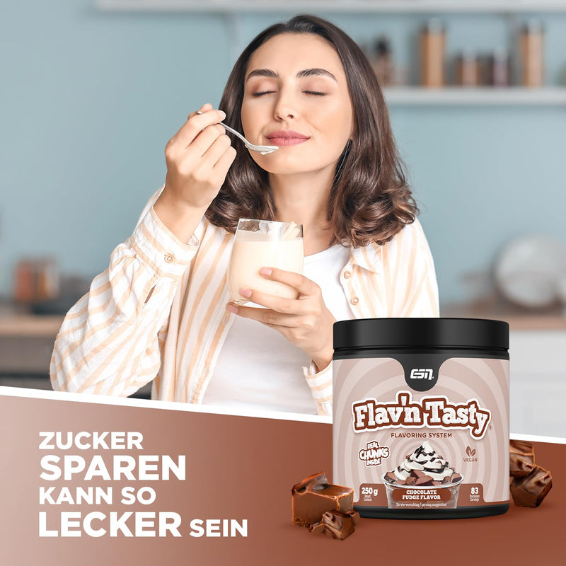 ESN Flavn Tasty, Chocolate Fudge, 250 g chocolate 83 portions (pack of 1) - NewNest Australia