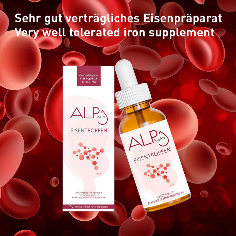ALP NUTRITION iron drops 30ml, high-dose iron vitamin B12 folic acid - well-tolerated iron preparation as an alternative to iron tablets for iron deficiency - NewNest Australia