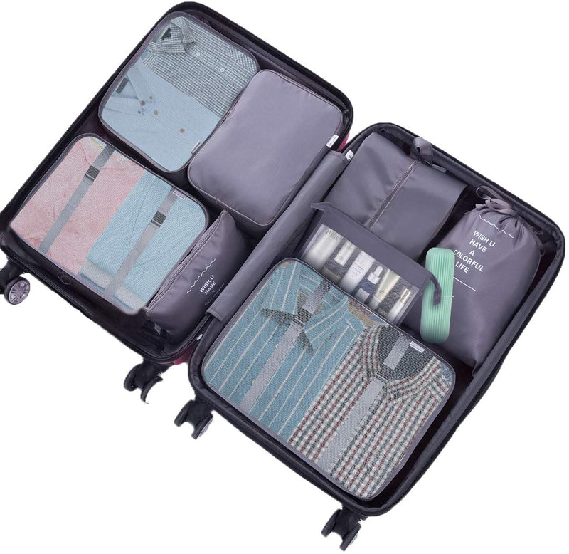 Packing Cubes for Suitcase,Geediar 9 PCS Travel Luggage Packing Organizers Waterproof Travel Essentials Bag Clothes Shoes Cosmetics Toiletries Storage Bags(a-Grey) A-grey - NewNest Australia