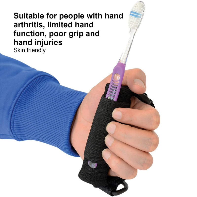 Holder Aid Strap Aid Utensil Cuff Holder Strap, Adjustable Elastic Universal Holder Strap for Elderly Disabled Holding Utensil Cutlery Writing Aid, Hand Cuff Holding Strap for Weak Grip - NewNest Australia