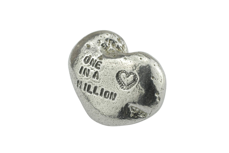 NewNest Australia - 3rd Your My One in A Million Gift - 3rd Anniversary Metal Heart Pebble Gift -Keep My Heart Close 