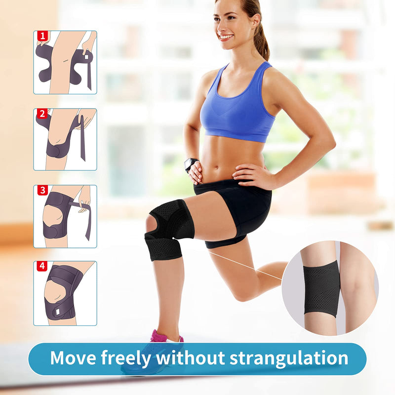 Galvaran Knee Brace with Side Stabilizers Relieve Meniscal Tear Knee Pain ACL MCL Arthritis,Joint Pain Relief, Breathable Adjustable Knee Support Suitable for Men and Women with Sports Injuries Small Black S(Left) - NewNest Australia