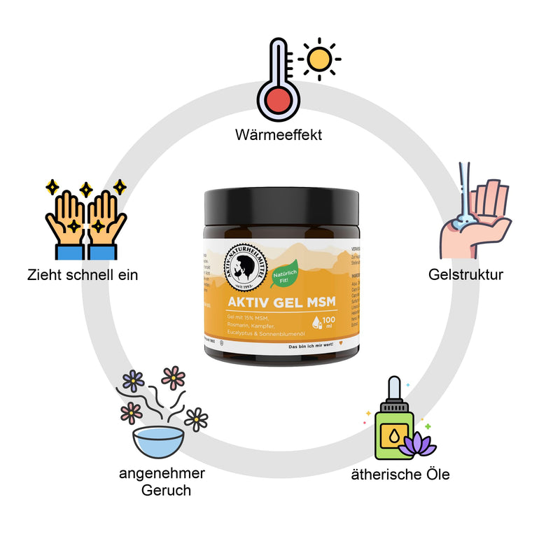 Active natural remedy AktivGel MSM cream/ointment 100ml with 15% MSM & warming effect | 99.9% purity, high quality and from Germany - NewNest Australia