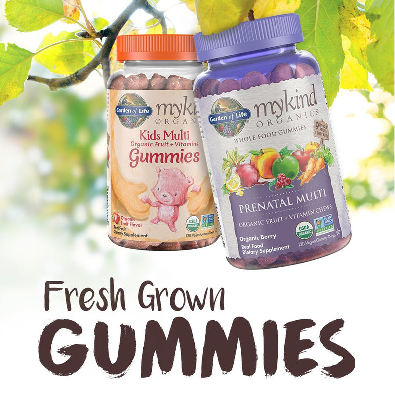 Garden of Life - mykind Organics Kids Gummy Vitamins, Certified Organic, Non-GMO & Vegan Complete Children's - B12, C & D3 Gluten, Soy & Dairy Free Real Fruit Chew Gummies, Multi, Cherry, 120 Count - NewNest Australia