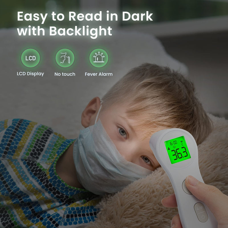 Femometer Forehead Thermometer for Adults Kids, Non Contact Infrared Thermometer, Digital Baby Thermometers Body Temperature Thermometer(All White) - NewNest Australia