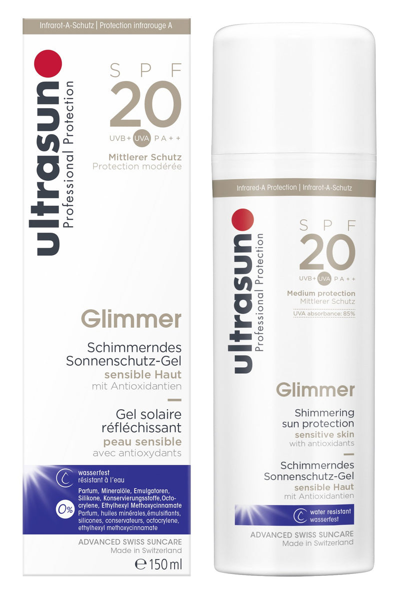 ultrasun SPF20 Glimmer Sensitive Formula All Day Sun Protection Lotion, 150 ml - NewNest Australia