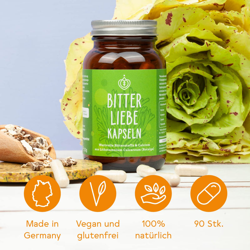 BitterLiebe® bitter substances capsules 90 pieces I milk thistle dandelion artichoke capsules high dosage I recipe according to Hildegard von Bingen I milk thistle 1 - NewNest Australia