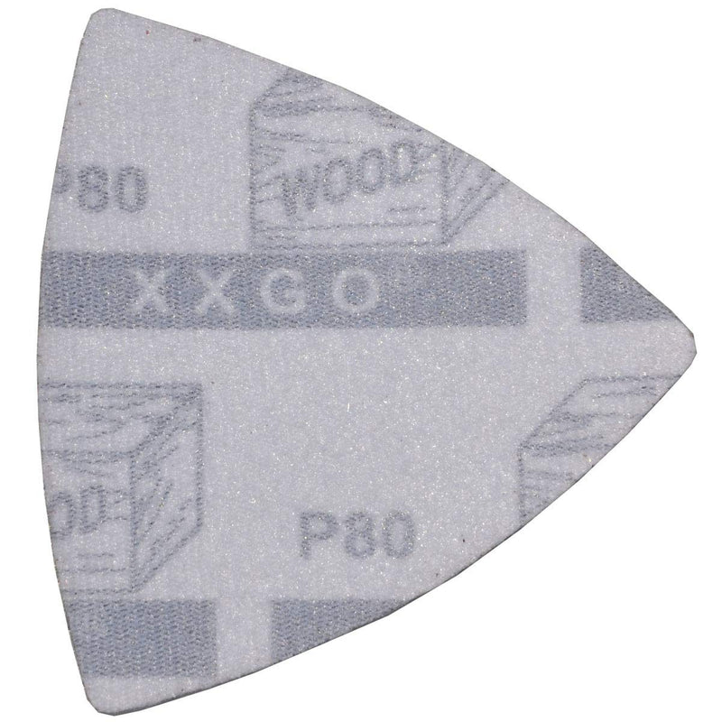 XXGO 60 Pcs 80 Grits 3-1/8 Inch 80mm Triangle Oscillating Tool Sanding Paper for Wood Sanding XG802080 80 Grit - 60 Pcs - NewNest Australia