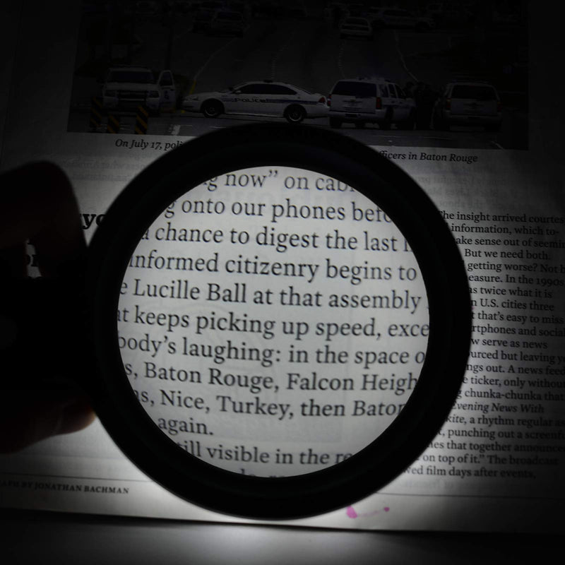 Magnifying Glass with Light, Kaome 10X Magnified Glass Dimmable LED Lighted Magnifying Glass for Reading, Handheld Magnifier for Exploring, Jewelry, Hobbies & Crafts Black - NewNest Australia