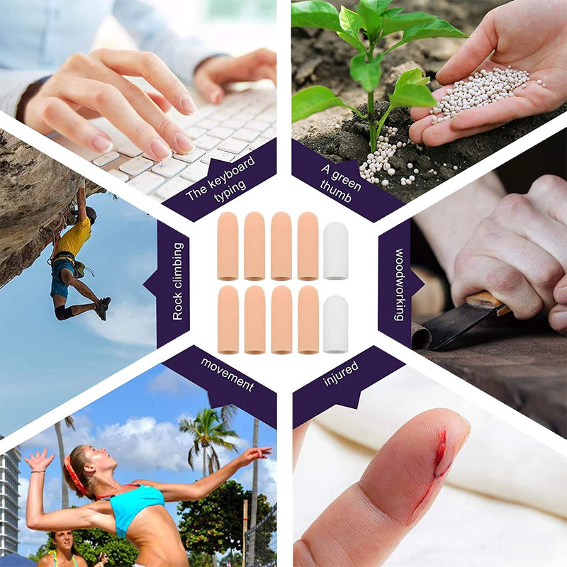 Gel Finger Cot, Gel Finger Protection, Silicone Gel Finger Cots Thumb Protection, Finger Sleeves, Finger Bandages, Ideal For Finger Cracking, Finger Arthritis, Finger Calluses, Pack Of 10 - NewNest Australia
