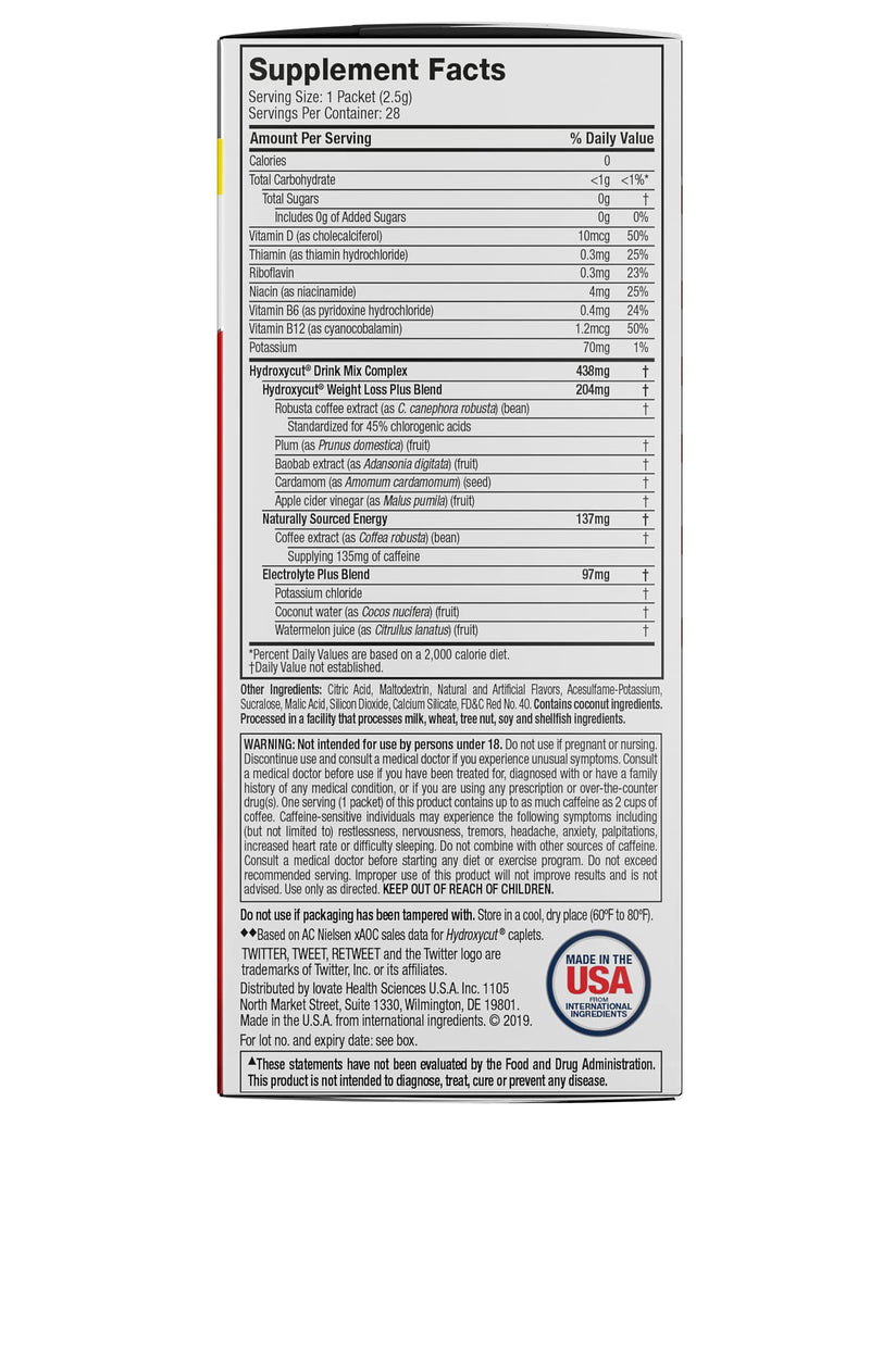 Weight Loss Drink Mix | Hydroxycut Lose Weight Drink Mix | Weight Loss for Women & Men | Weight Loss Supplement | Energy Drink Powder | Metabolism Booster for Weight Loss | Wildberry Blast, 28 Packets 28 Count (Pack of 1) - NewNest Australia