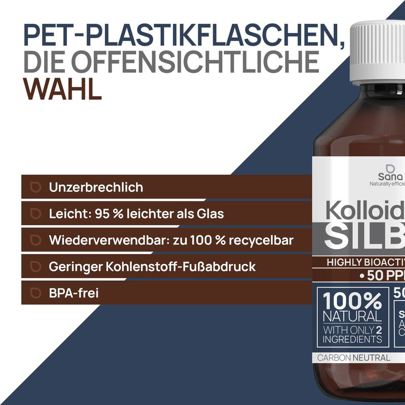 Colloidal Silver 50 Ppm 1000 Ml ‚Óè Premium Silver Water Stronger Than 25 Ppm ‚Óè For Humans, Dogs & Cats ‚Óè Carbon Neutral ‚Óè 100% Natural With 2 Ingredients - NewNest Australia