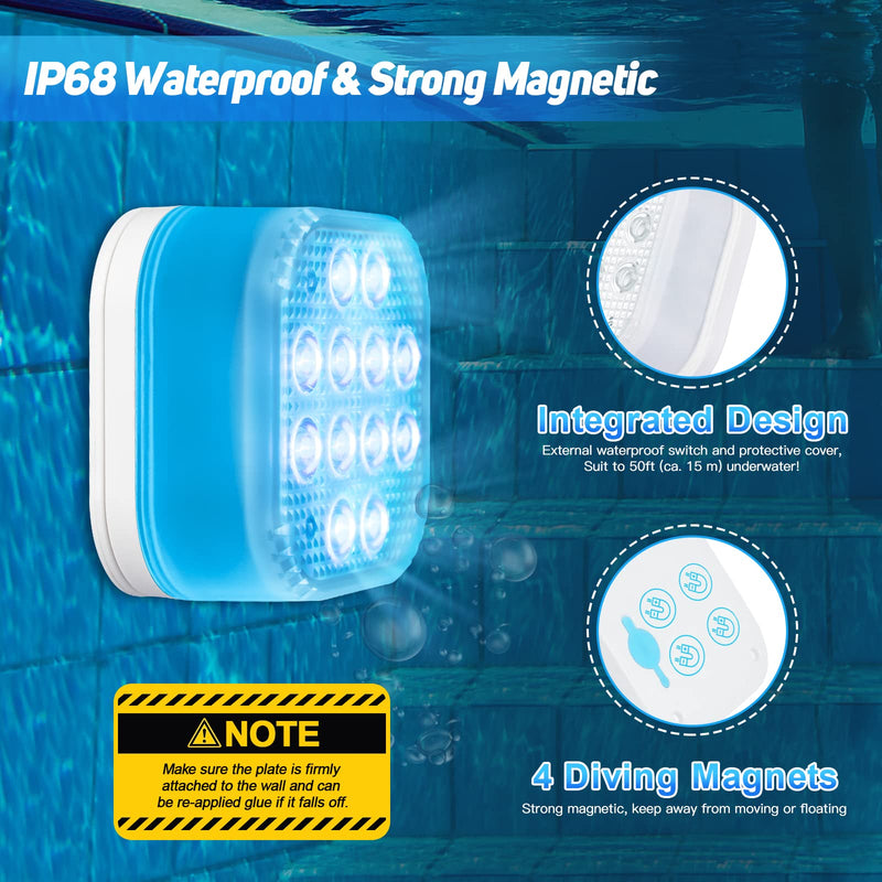 Purheme Rechargeable Submersible Pool Lights with Remote, Waterproof Underwater USB-C Charging Battery Operated Controlled 16 Color Changing LED Built-in Magnet Floating Lights Party Decoration 1 Pack 1 Set - NewNest Australia