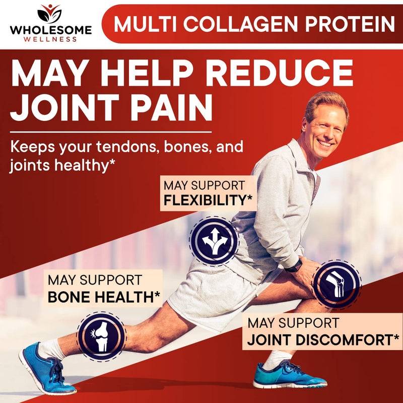 Multi Collagen Protein Powder Hydrolyzed (Type I II III V X) Grass-Fed All-in-One Super Bone Broth + Collagen Peptides - Premium Blend of Grass-Fed Beef, Chicken, Wild Fish, Eggshell Collagen - NewNest Australia