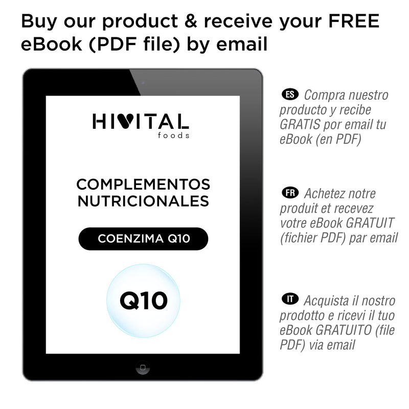 Coenzyme Q10 200 mg. 120 vegan capsules for 4 months. 100% natural CoQ10 Ubiquinone obtained through fermentation. Natural antioxidant to increase energy - NewNest Australia