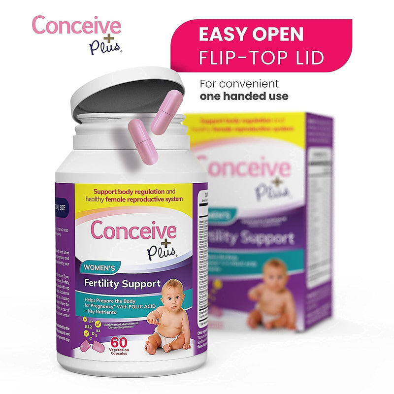 Conceive Plus Fertility Support Women - Prenatal Vitamins for Conception, Regulate Ovulation, Balance Hormones - Folate Folic Acid, Myo-Inositol Pills - 60 Vegetarian Capsules - NewNest Australia