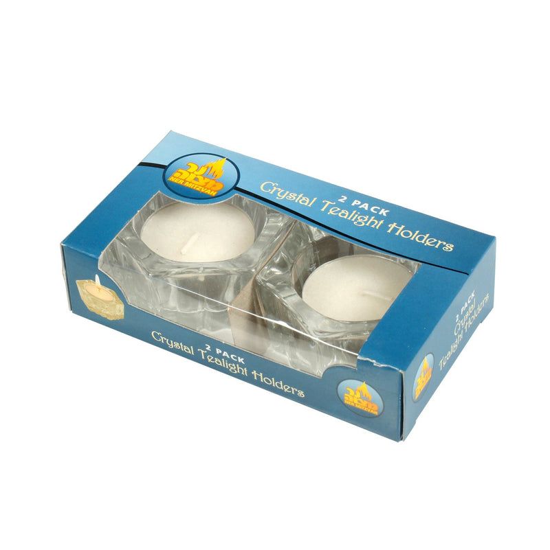 NewNest Australia - Crystal Tealight Holder - Shabbat Travel Candles - 2 Pack 